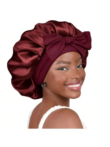 Women Satin Bonnet Long Hair Care Sleep Hat Cap Night Silk Feel Head Wrap Turban - Picture 9 of 22
