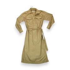 Loft Shirt Dress Women's Tie Belt  Long Sleeve Chest Pockets Side Slits Size 0