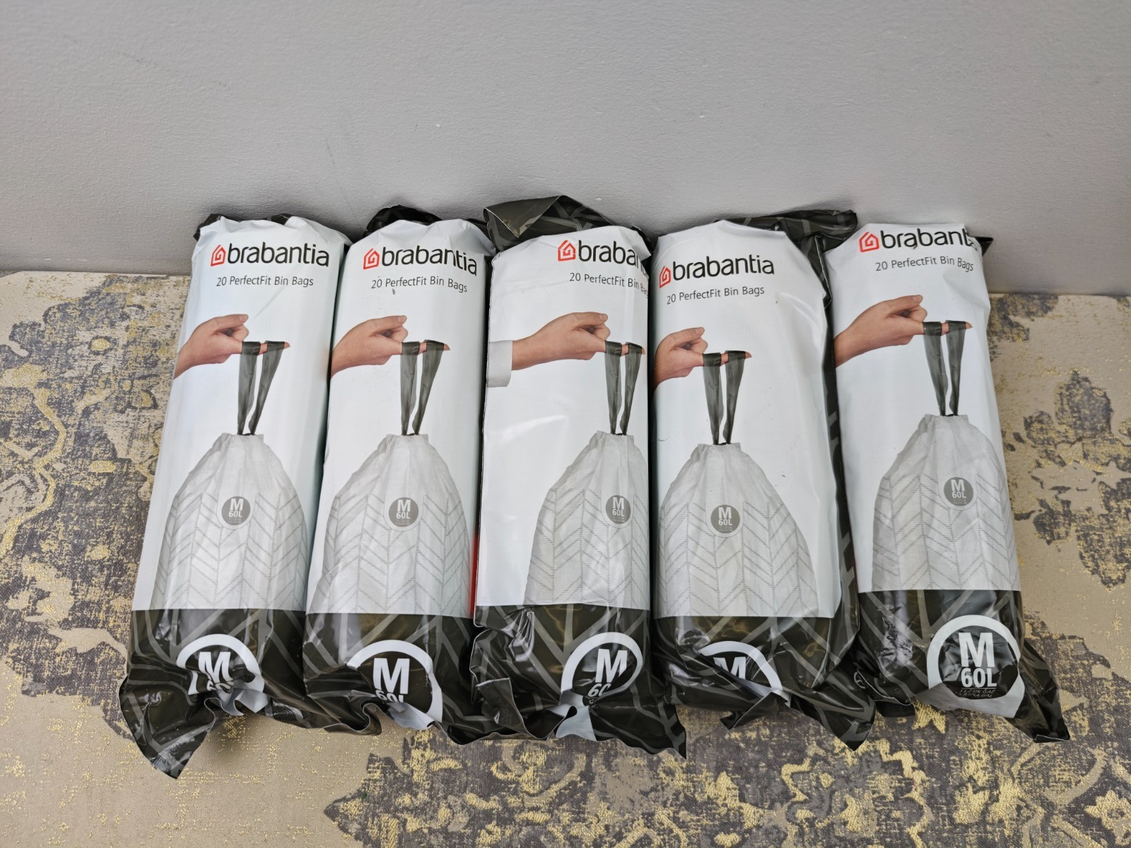 Brabantia 138669 PerfectFit Bin Liners Multipack (Size L/40-45 Litre) Thick Plas