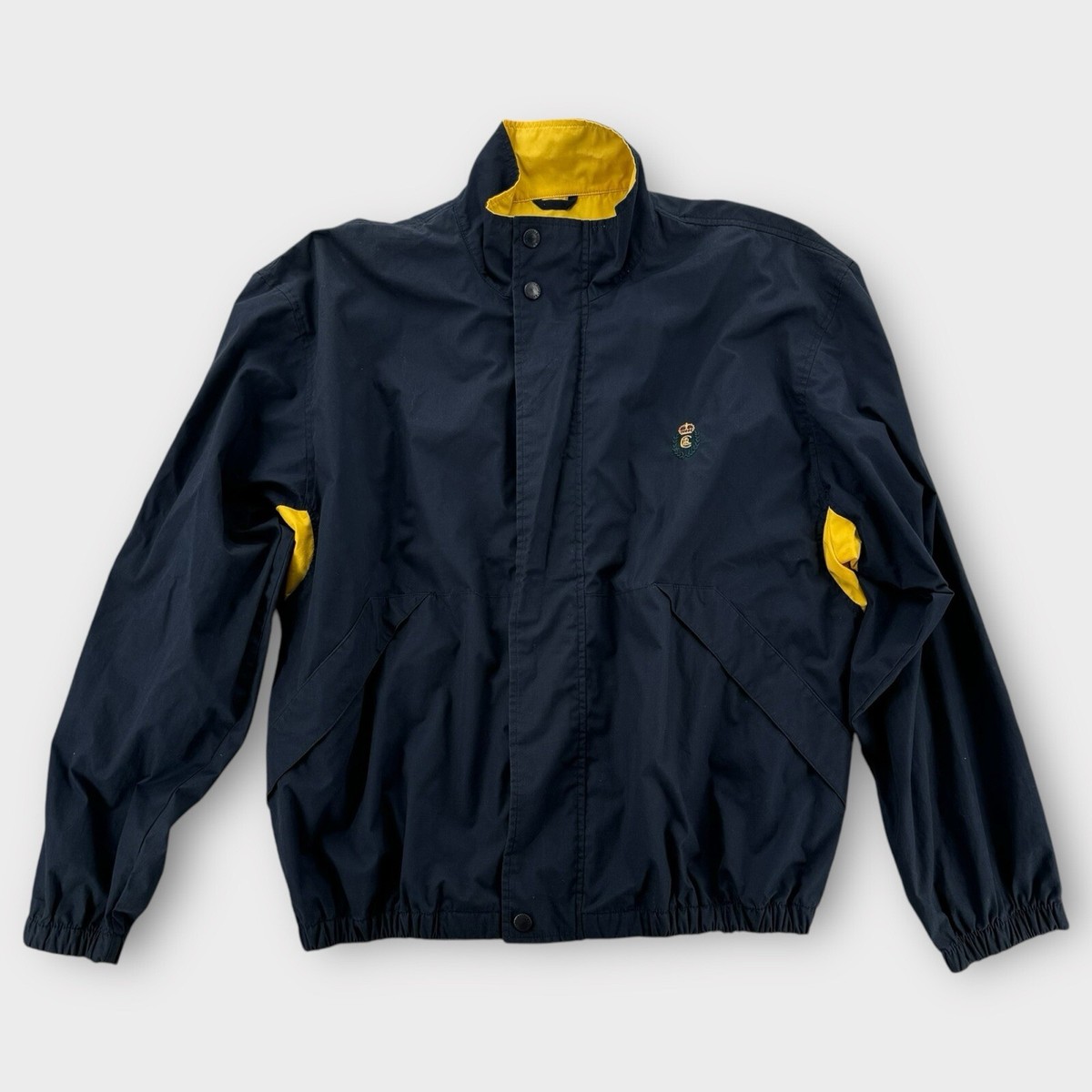 Vintage Chaps Ralph Lauren Jacket Mens XL Blue Yellow Windbreaker