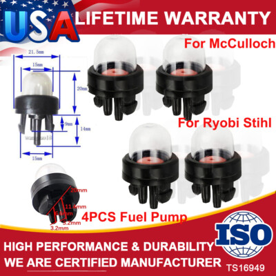 #ad 4PCS Clear Fuel Pump Chainsaws Trimmer Carburetter Primer Carburetor Oil bubble $6.99