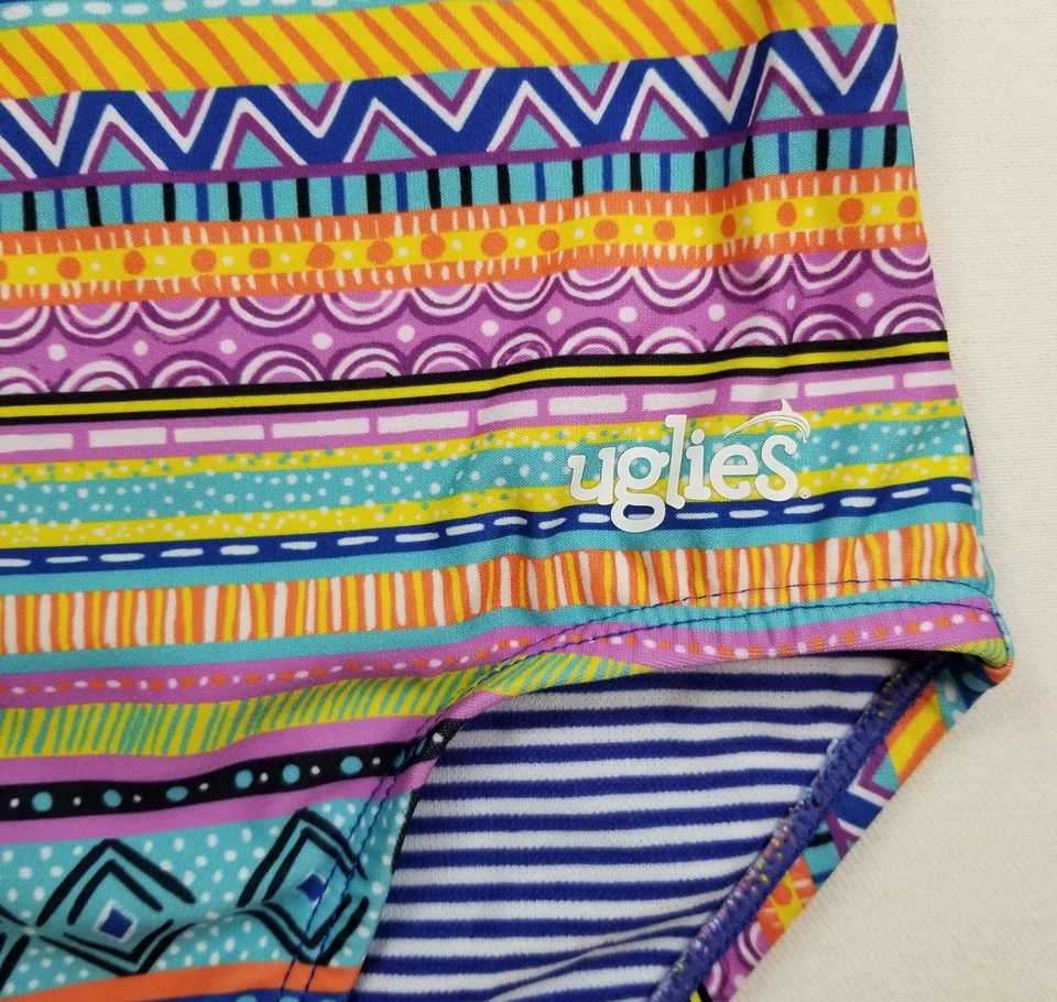 Traje de baño Dolfin para niñas 14 geométricos de una pieza traje de baño elástico playa feos Foto 3 de 4