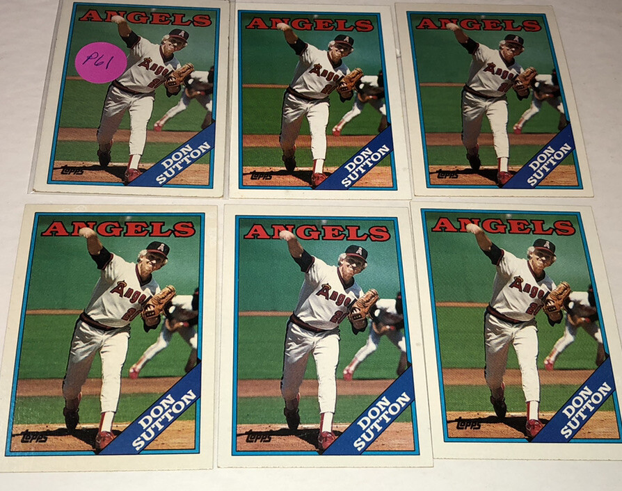 1988 Topps Don Sutton #575 Lot Of 6 Baseball Cards Angels Member HOF P61