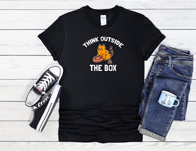 Katze T-Shirt Think Outside The Box Herren Damen Unisex Shirt Hoodie Baseball 4146