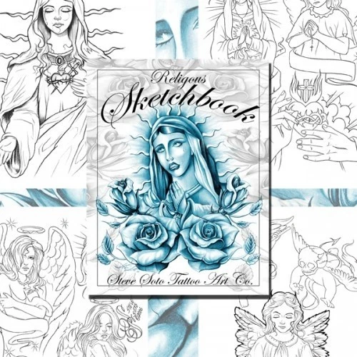 RELIGIOUS SKETCHBOOK by Steve Soto (30 pages) Tattoo Design Sketch Flash Book