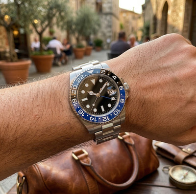 OceanPro 40 GMT Black Blue NH34   Sapphire Glass   316L Steel   Primemods