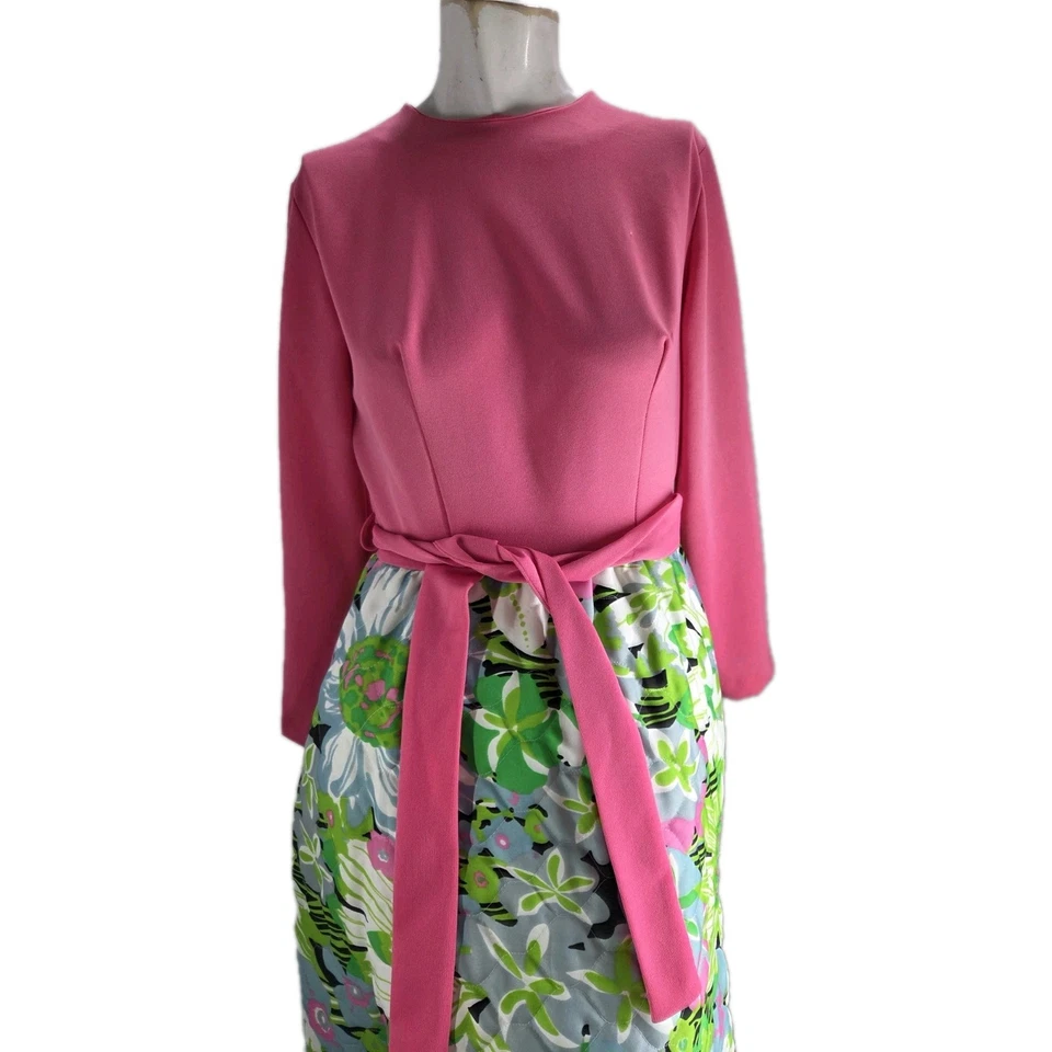 Женское платье Sears At Home Wear 12 винтажное тропическое гавайское стеганое с цветочным узором... - Изображение 2 из 4