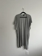 Cejon Soft Open Front Cardigan Kimono Cape Poncho Grey One Size Fits Most
