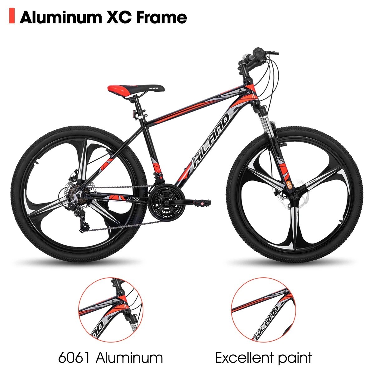 Aluminum Frame Mountain Bike – 26 Inch Wheels, 21-Speed Drivetrain, Mechanical D
