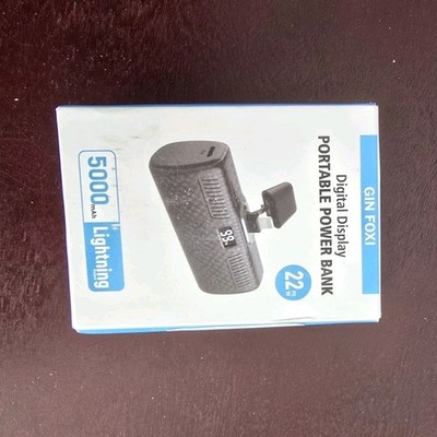 GIN FOXI Digital Display Power Bank 5000mAh for iPhone Black