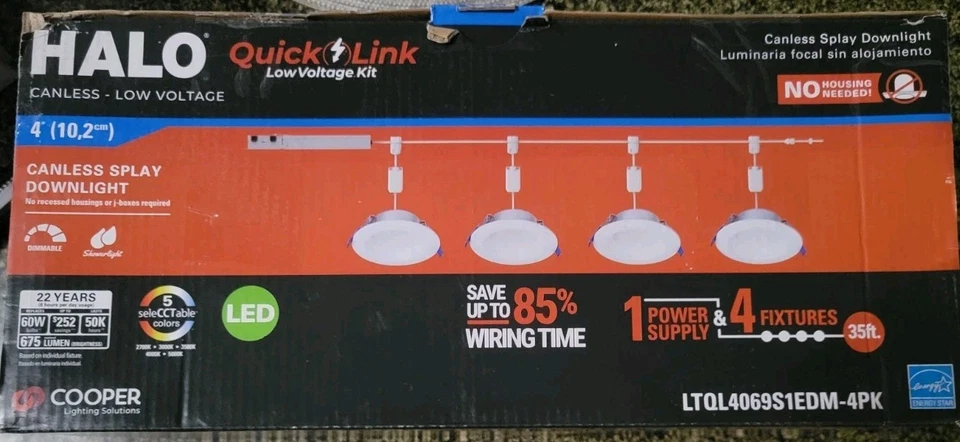 HALO QuickLink Low Voltage, 4 in. Selectable CCT 2700-5000K 600 Lumens - Image 1 of 4