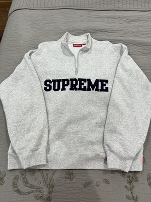Supreme Collegiate Half Zip Pullover Ash Grey (24FW) Size Medium