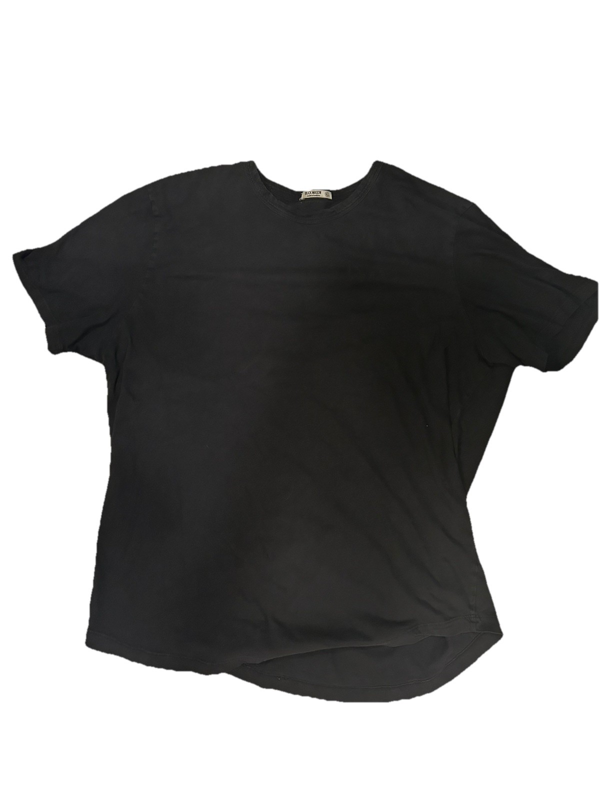 Buck Mason Shirt Mens XL Black  Slub Curved Hem Tee Cotton Made USA