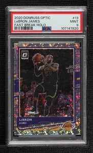 2020-21 Panini Donruss Optic Fast Break Holo Prizm LeBron James #13 PSA 9 MINT