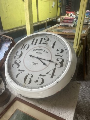 Kensington Station London 1879 Single Sided Station Clock White