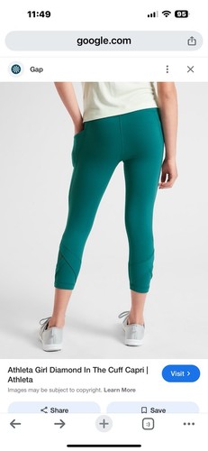 ATHLETA GIRL DIAMOND IN THE CUFF CAPRI Size XL 14 NWOT Deadstock