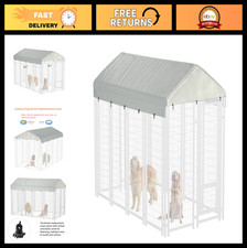 Heavy Duty 600D Waterproof Dog Kennel Cover 8' x 4' Replaceable Beige Top