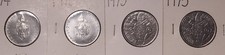 1974 & 1975 Vatican City 50 Lire Unc Coins (4) KM#121 & 129 (Peace of the Lord)
