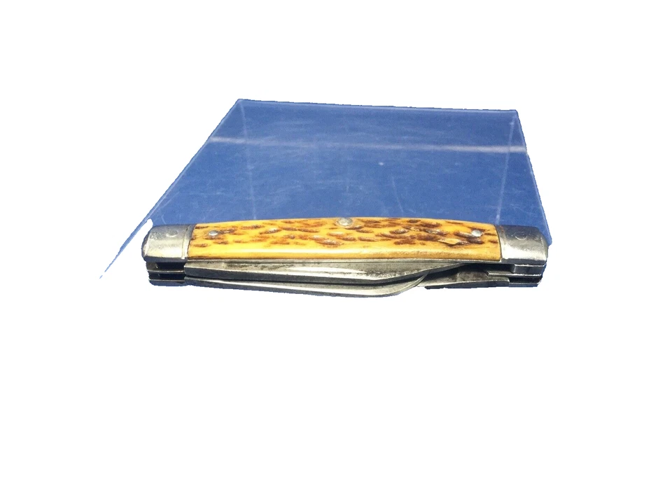 Vintage, Ulster Knife Co, 3-Blade, Deer Bone Handle Knife, 1920's-40's - Image 3 of 4