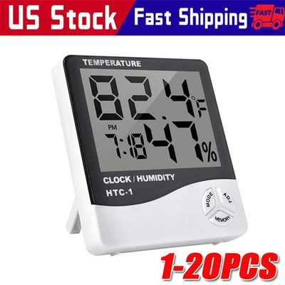 Thermometer Indoor Digital LCD Hygrometer Temperature Humidity Meter Alarm Clock