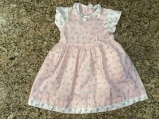 OshKosh B'Gosh 80s Vintage Light Pink Short Sleeve Collar Floral Dress Sz 6