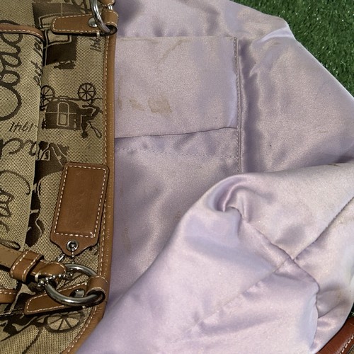 Coach Schultertasche Pferd und Kutsche Canvas Leder braun F14665 - Bild 12 von 12