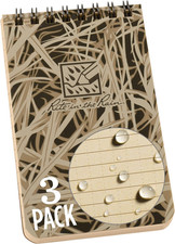 Weatherproof Top Spiral Notebook, 3  x 5  , Classic Heritage Grass Camo Cover, Un