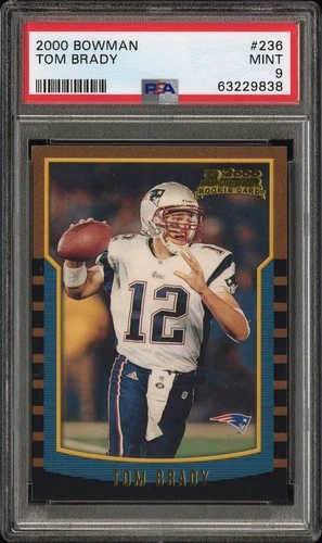 2000 Bowman Tom Brady Rookie RC #236 Patriots PSA 9