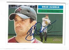 BRAD AUSMUS  SIGNED 2005 TOPPS HERITAGE CARD AUTOGRAPH HOUSTON ASTROS