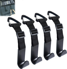 4-Pack Adjustable Headrest Hooks for Car Seat Back   Heavy Duty Organizer