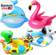 4 Pack Inflatable Pool Floats for Toddler Age 3-7 Animal Swim Tube Rings for Kid
