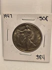 1947 Walking Liberty Half Dollar 90% Silver Walker AU Better Example
