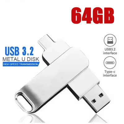 For Xiaomi 512GB USB 3.2 2In1 Flash Drives U Disk 256GB High Speed Metal Pendriv