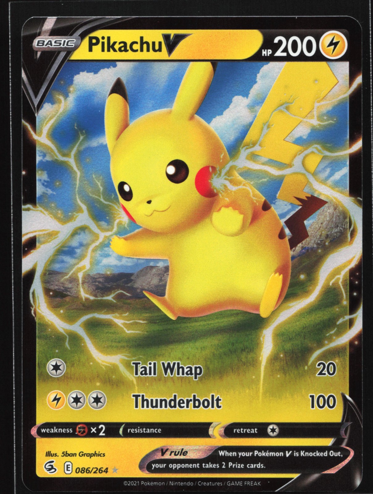 Pokemon Pikachu V 086/264 Fusion Strike Ultra Rare Holo NM
