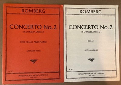 ROMBERG CONCERTO #2 D MAJOR OPUS 3 CELLO & PIANO CLASSICAL COMPOSITION IMC 1873