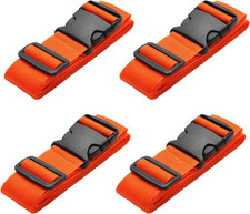 4 Pack Luggage Straps, Adjustable Travel Suitcase Belt Secure Lock Straps to Pre
