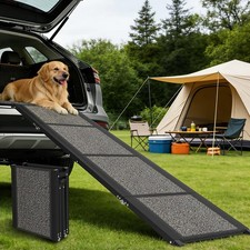 63in Folding Dog Ramp for Car SUV Truck Non Slip Pet Ramp for Large Dog Portable
