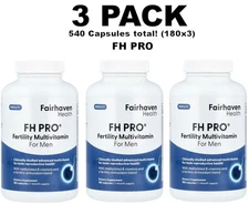 FH Pro for Men, 3 PACK, 180 Capsules (540 total), Multivitamin + Male Fertility