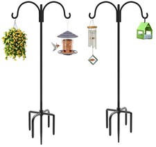 Double Shepherd Hooks for Outdoor, 92" Heavy Duty Bird Feeder Hangers Garden ...