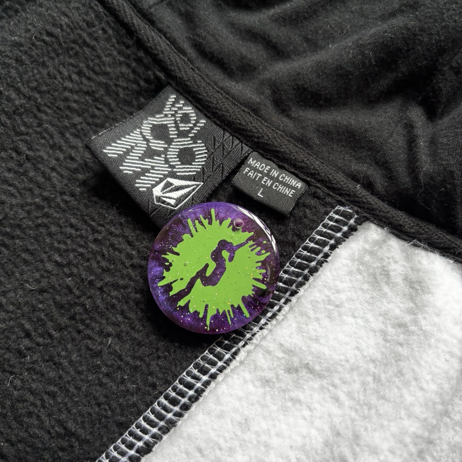 VOLCOM Y2K Skater Colour Block/patchwork Zip Hood… - image 3