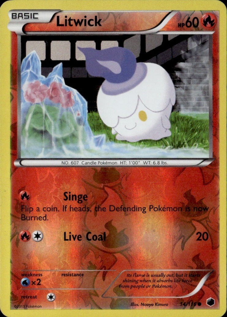 Litwick Reverse Holo Common PLF Plasma Freeze 14/116 LP-NM