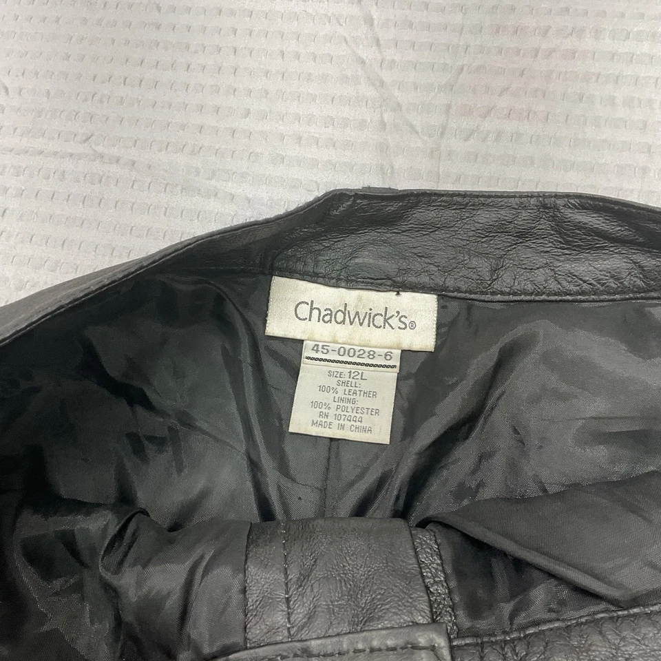 Vintage 90s Black, Real Leather Women’s High Waist Pants Punk Emo Sz 12L - Image 3 of 4