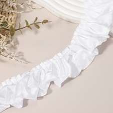 11 Yards 3D Pleated Chiffon Lace Trim 2" Sewing Fabric Trim White