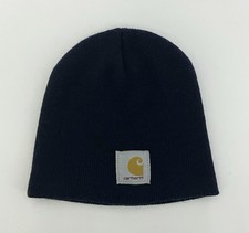 Carhartt Navy Blue Beanie Hat One Size Made In USA Cap