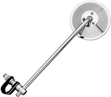 Emgo Universal Clamp-on Round Side View Mirror 10 Stem Chrome Fits 34-1 Bars Emgo Universal Clamp-on Round Side View Mirror 10 Stem Chrome Fits 34-1 Bars