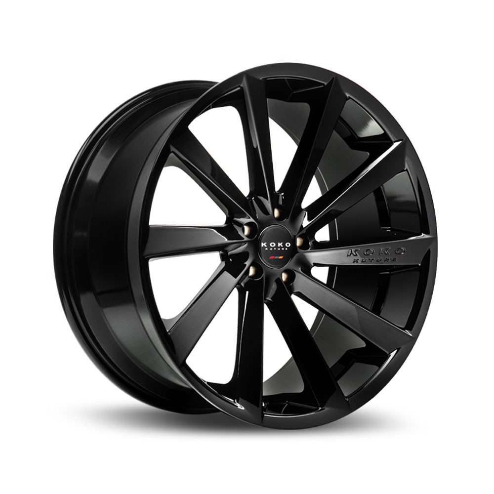 24" Koko Kuture Kapan Black 24x10 Concave Wheels Rims Fits Rolls-Royce Dawn