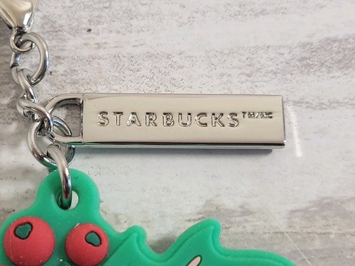 Starbucks Christmas Tumbler Charm Bag Clip Holly Leaves with Berries Green Pink - Bild 2 von 6