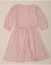 VINTAGE Womens Abstract Pattern 3/4 Sleeve A-Line Dress UK 14 Medium White BW09