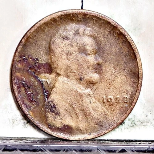 1922 No D Lincoln Wheat Cent AG Details Heavy Enviro Damage (#58212-L)