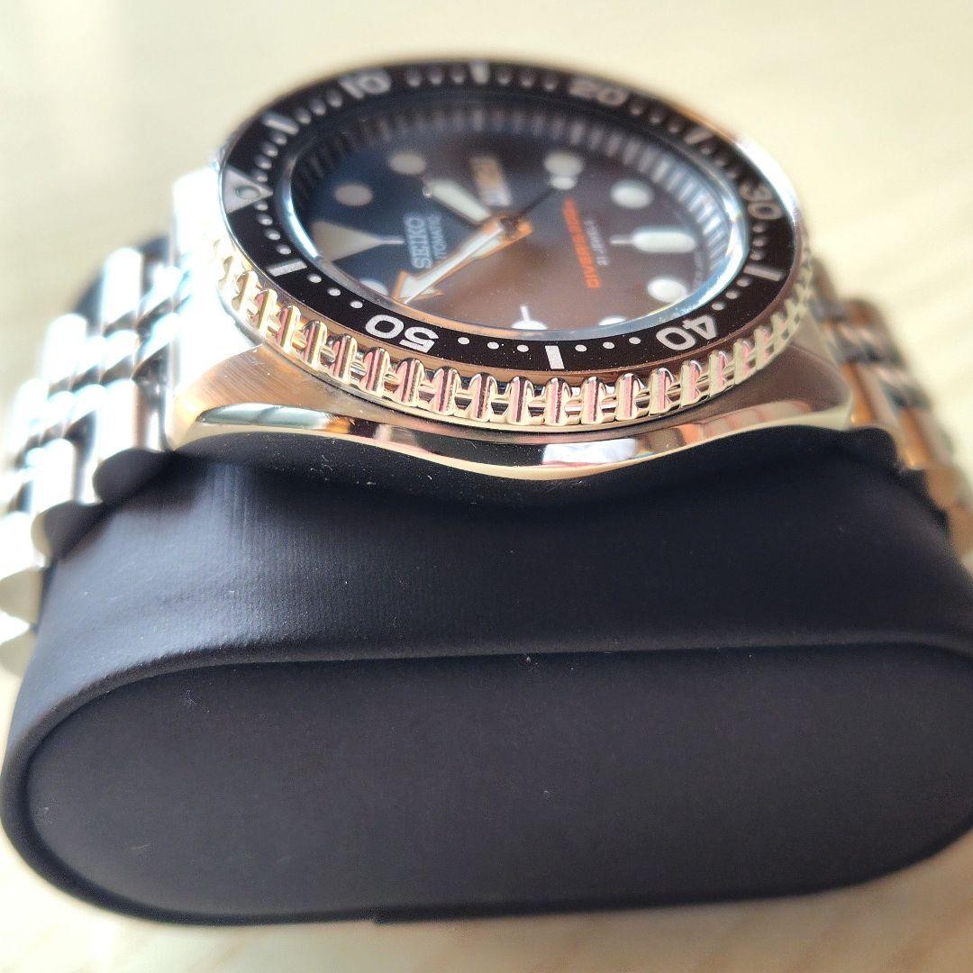 時計 Rare Seiko SKX007J Black Boy Seiko Black Boy SKX007 Vintage Day Date Black Slv Round